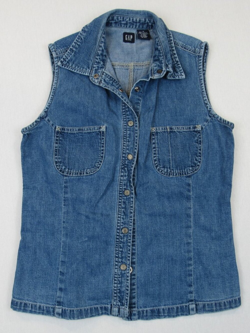 Vintage GAP Denim Top Women's Medium 90s Cowgirl Mom Core Western Blue Jean